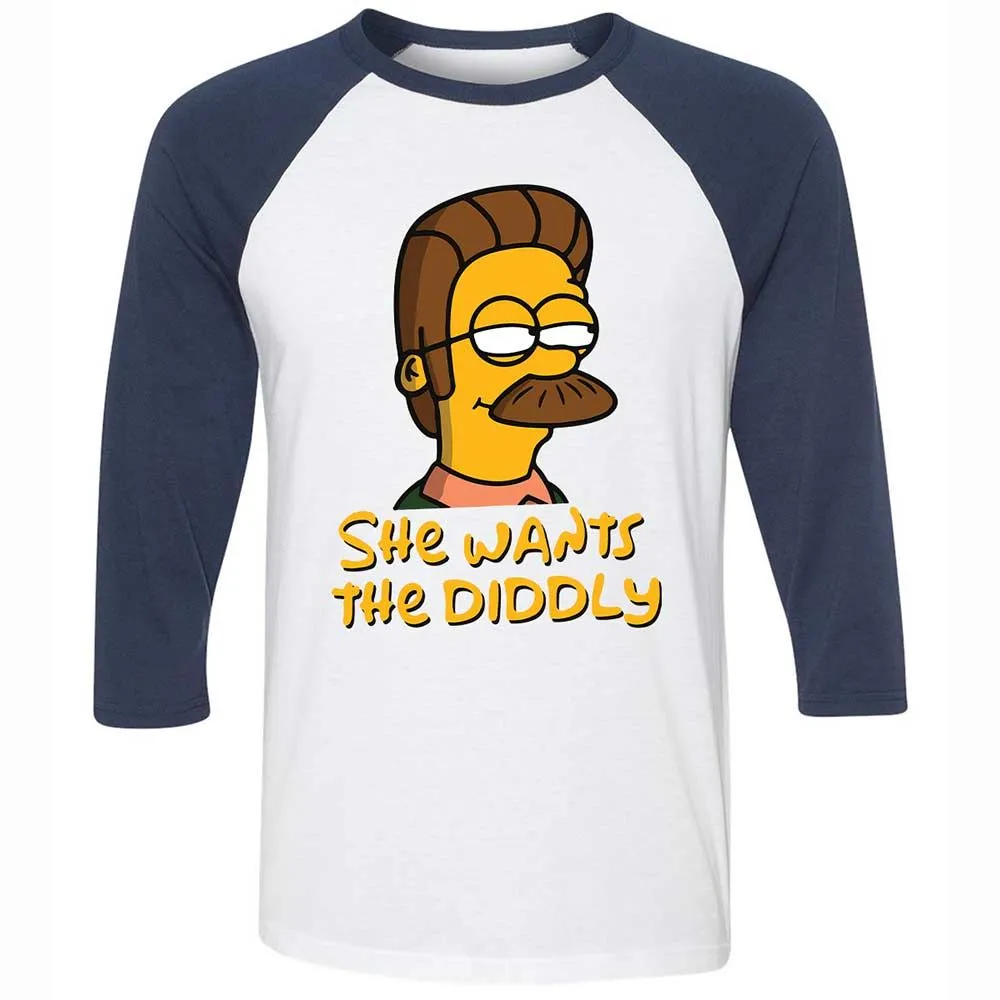 She Wants The Diddly - White/Navy - 8