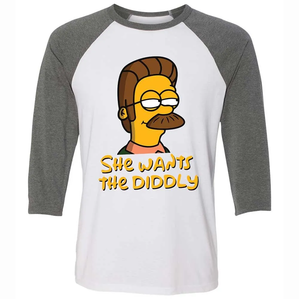 She Wants The Diddly - White/Deep Heather - 11