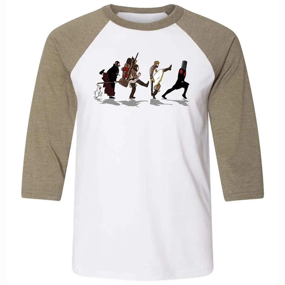 Unisex 3/4 Baseball Tee - C9H6QUA4 - White/Heather Olive - 4