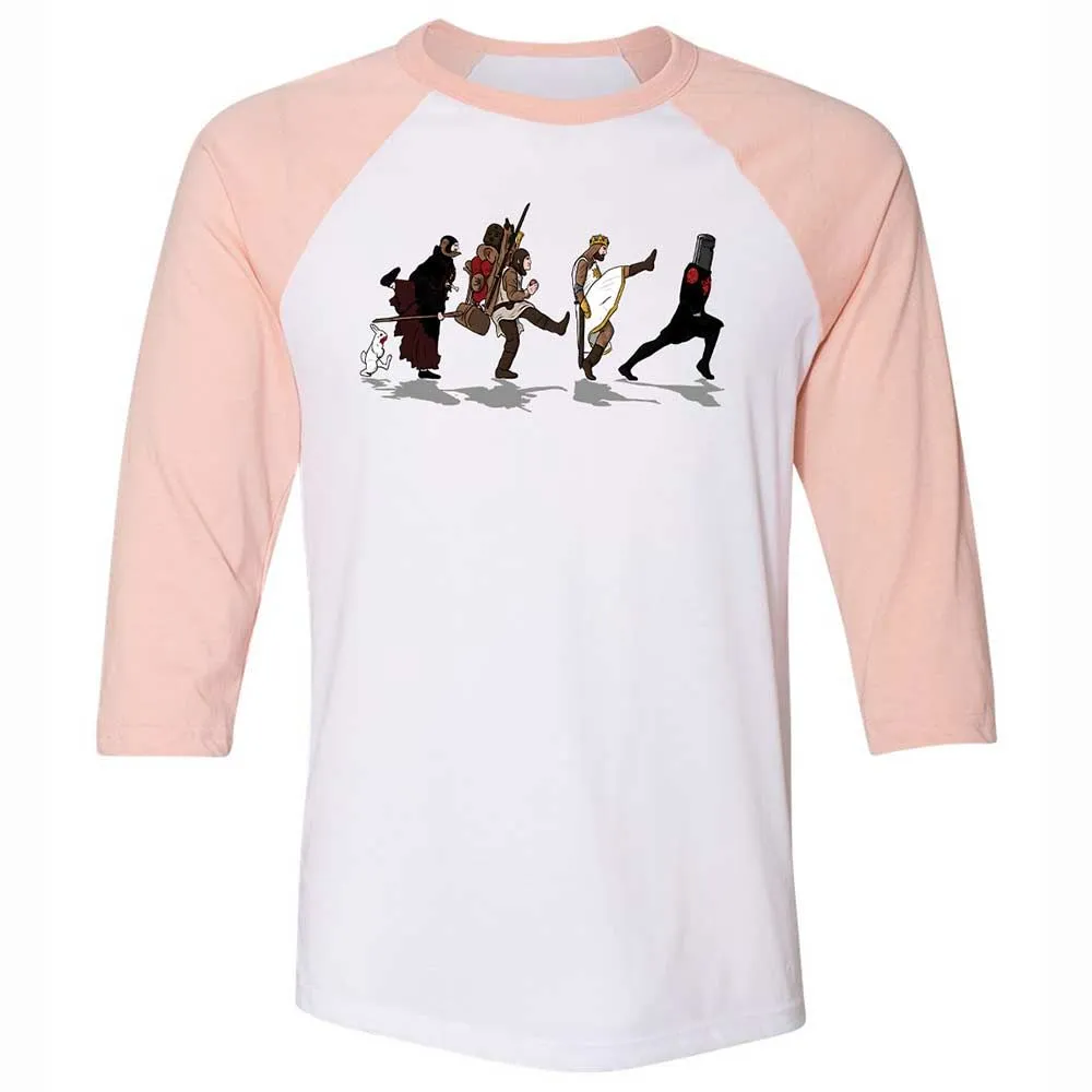 Unisex 3/4 Baseball Tee - C9H6QUA4 - White/Heather Peach - 5