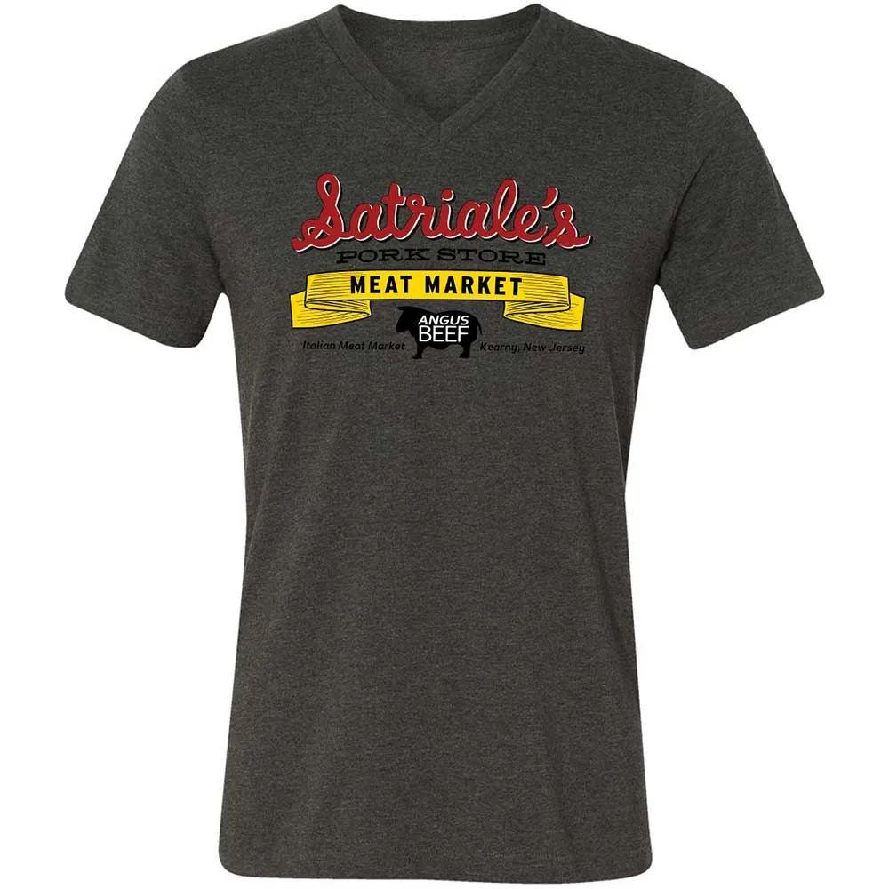 Unisex V-Neck T-Shirt - 7YVHJUXG - Dark Grey Heather - 8