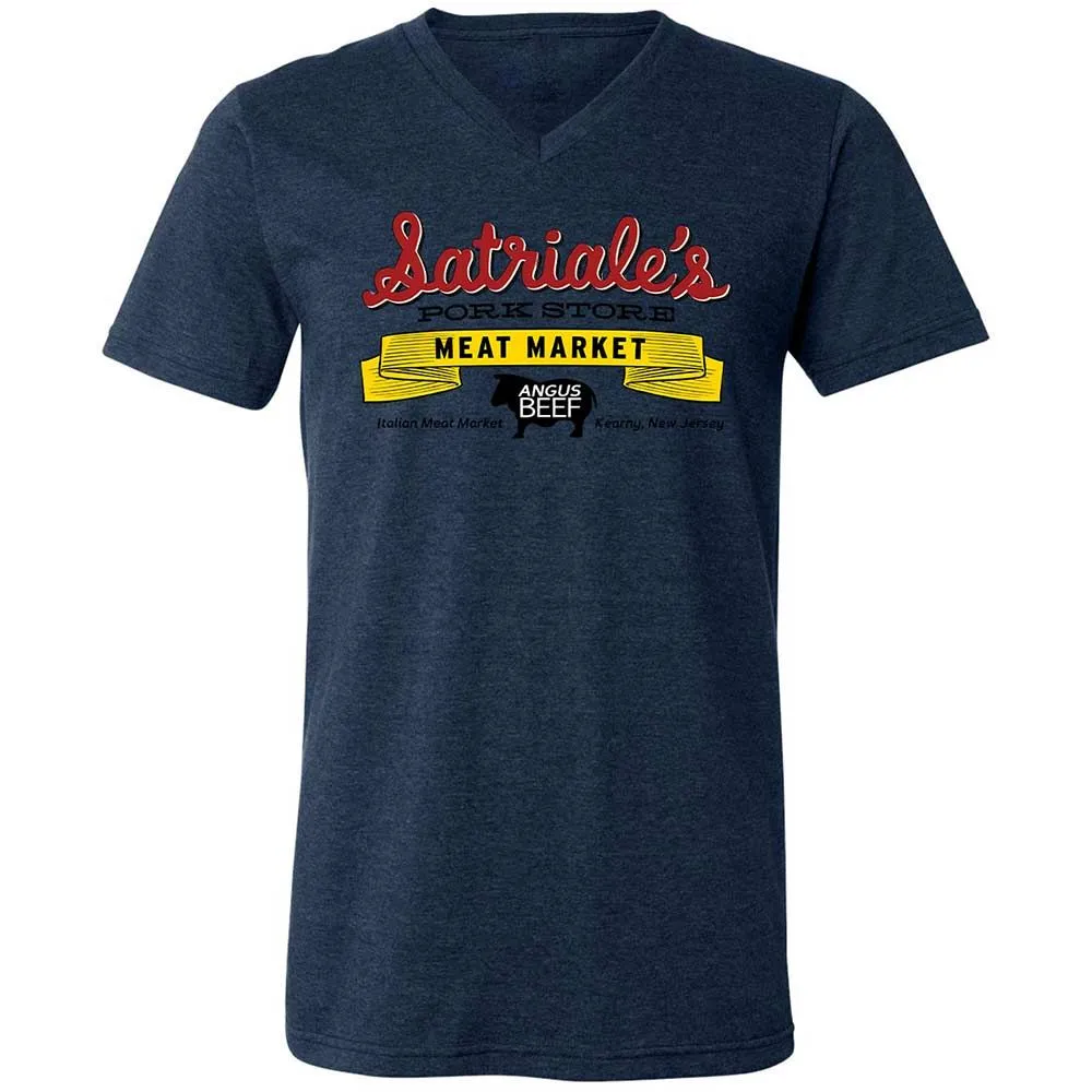 Unisex V-Neck T-Shirt - 7YVHJUXG - Heather Navy - 13