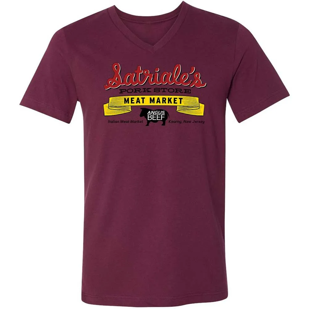 Unisex V-Neck T-Shirt - 7YVHJUXG - Maroon - 14