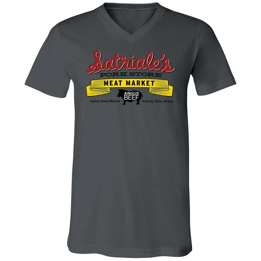 Unisex V-Neck T-Shirt - 7YVHJUXG - Asphalt - 16