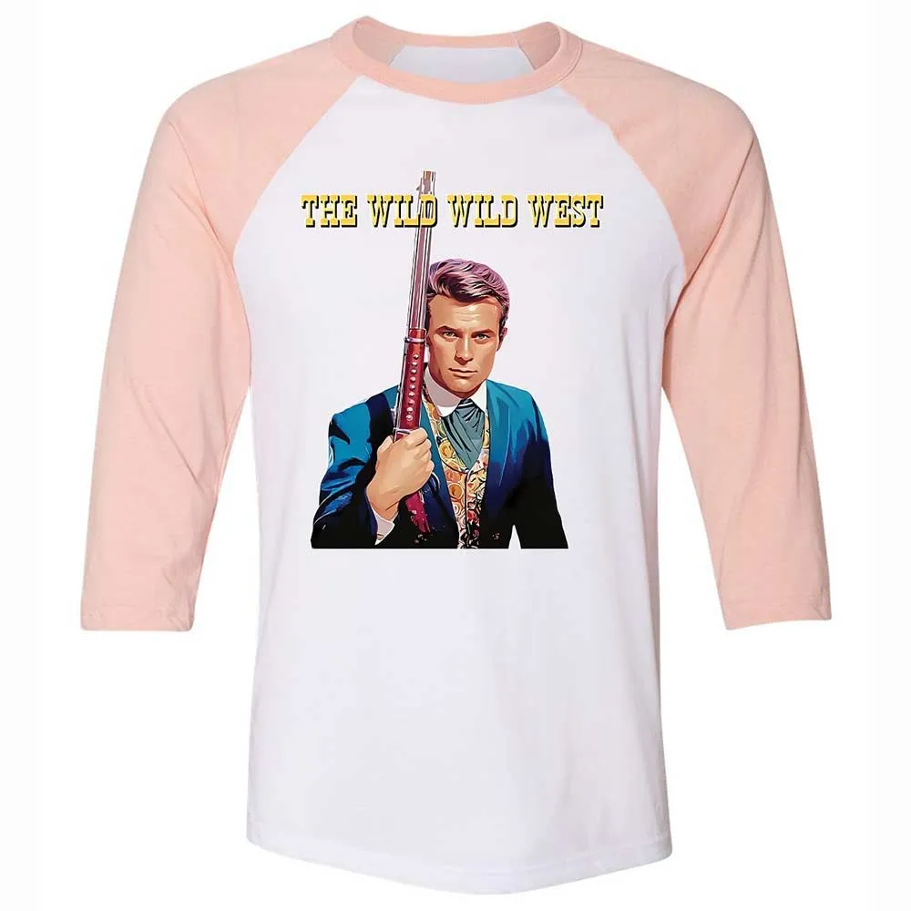 Unisex 3/4 Baseball Tee - CKGS3NWD - White/Heather Peach - 5