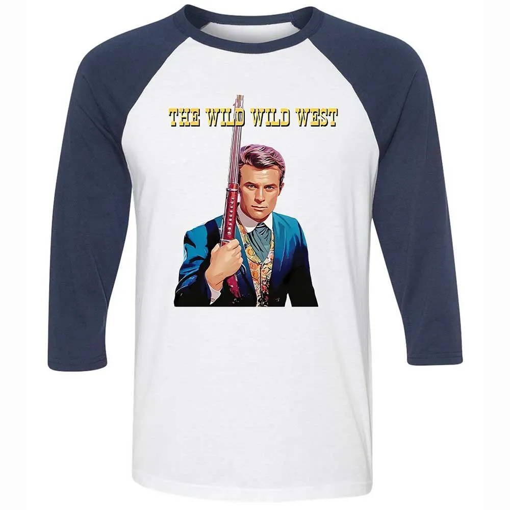 Unisex 3/4 Baseball Tee - CKGS3NWD - White/Navy - 8