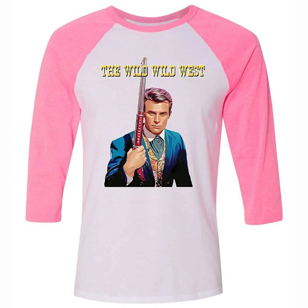 Unisex 3/4 Baseball Tee - CKGS3NWD - White/Neon Pink - 12