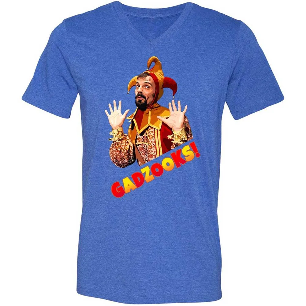 Unisex V-Neck T-Shirt - U8NDSKK3 - Heather True Royal - 4