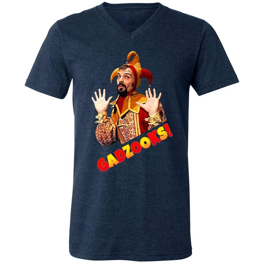 Unisex V-Neck T-Shirt - U8NDSKK3 - Heather Navy - 13