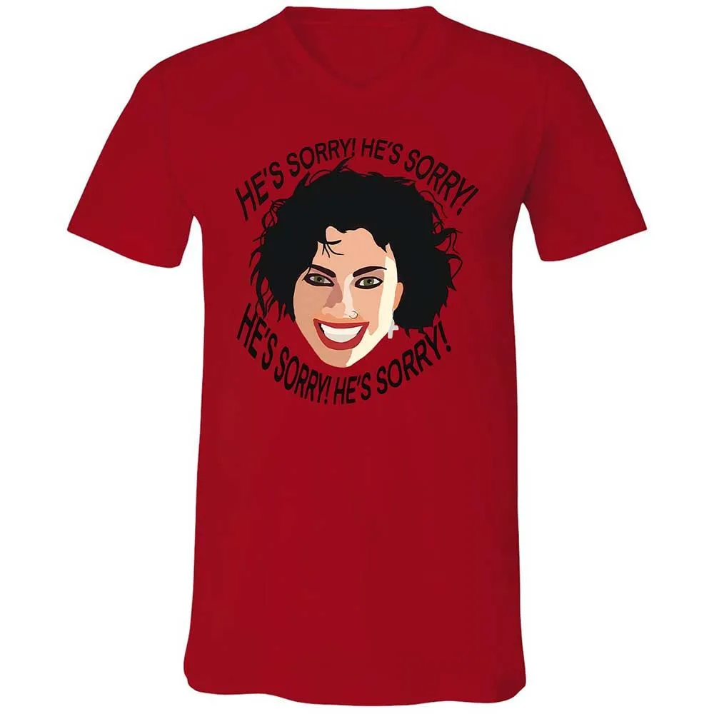 Unisex V-Neck T-Shirt - YQPNK5FU - Red - 5