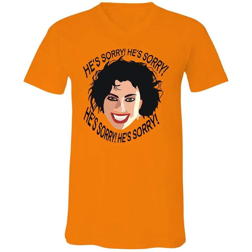 Unisex V-Neck T-Shirt - YQPNK5FU - Orange - 7