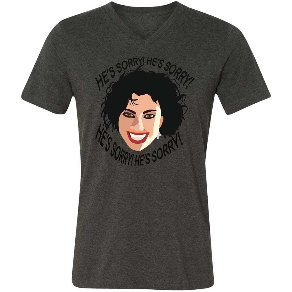 Unisex V-Neck T-Shirt - YQPNK5FU - Dark Grey Heather - 8