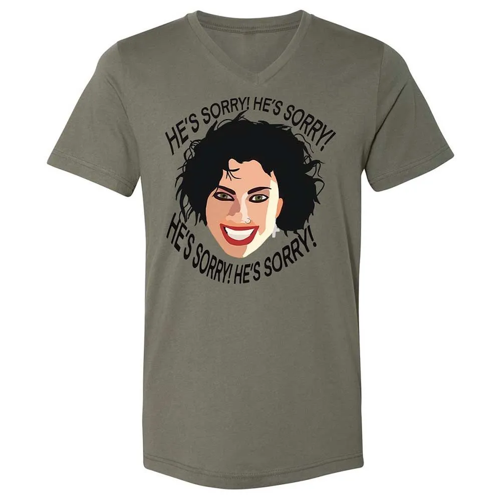 Unisex V-Neck T-Shirt - YQPNK5FU - Military Green - 15