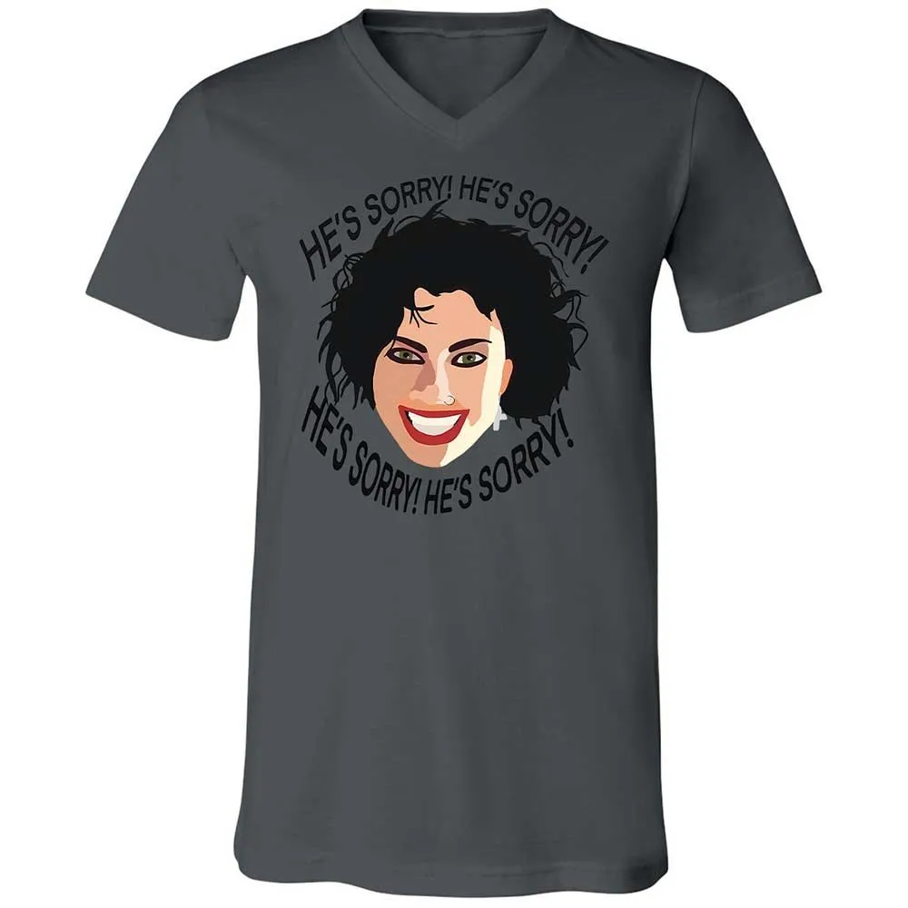 Unisex V-Neck T-Shirt - YQPNK5FU - Asphalt - 16