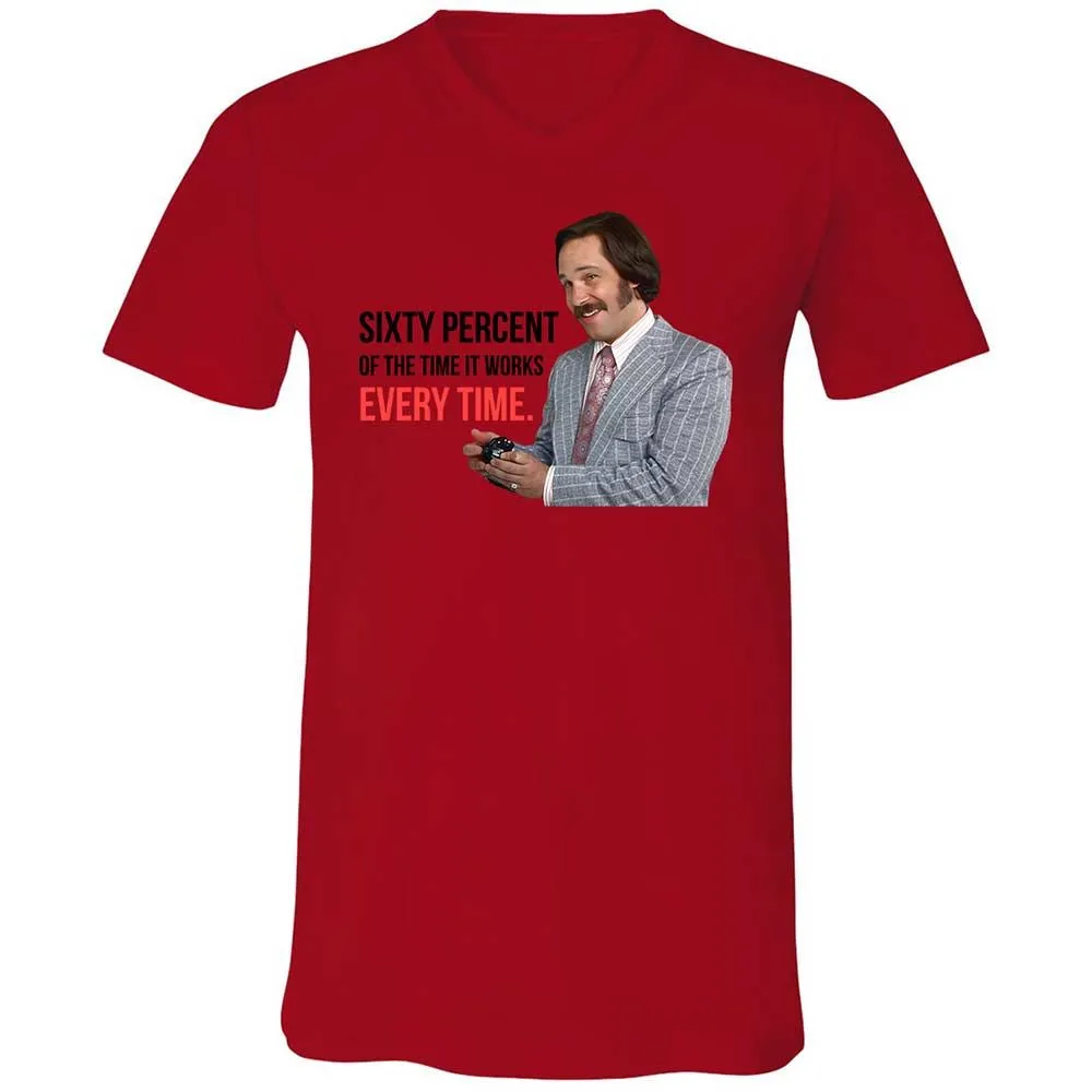 Unisex V-Neck T-Shirt - A7YVUSJG - Red - 5