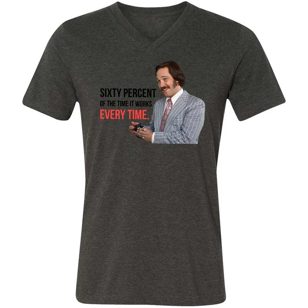 Unisex V-Neck T-Shirt - A7YVUSJG - Dark Grey Heather - 8