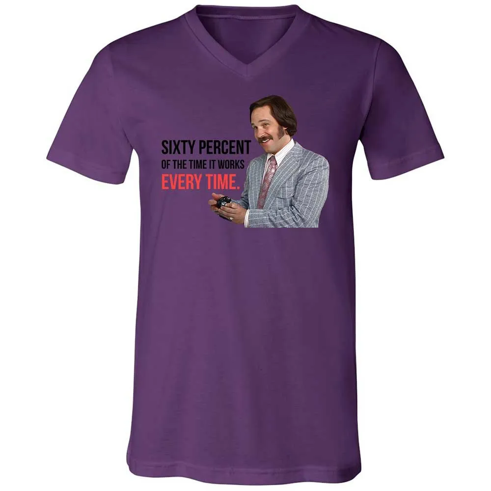 Unisex V-Neck T-Shirt - A7YVUSJG - Team Purple - 10