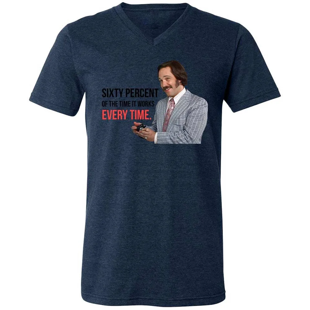 Unisex V-Neck T-Shirt - A7YVUSJG - Heather Navy - 13