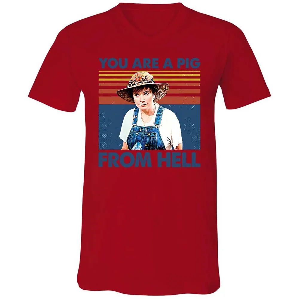 Unisex V-Neck T-Shirt - CZX9BV5W - Red - 5