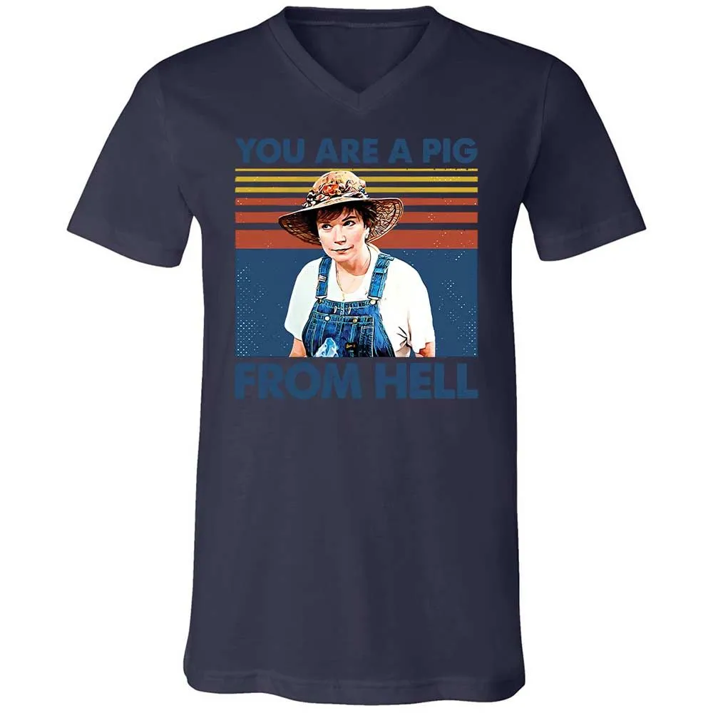 Unisex V-Neck T-Shirt - CZX9BV5W - Navy - 12