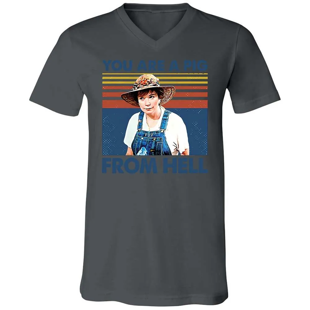 Unisex V-Neck T-Shirt - CZX9BV5W - Asphalt - 16