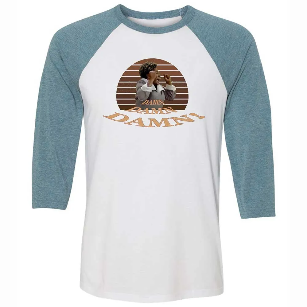 Unisex 3/4 Baseball Tee - FUR3SLY1 - White/Denim - 3