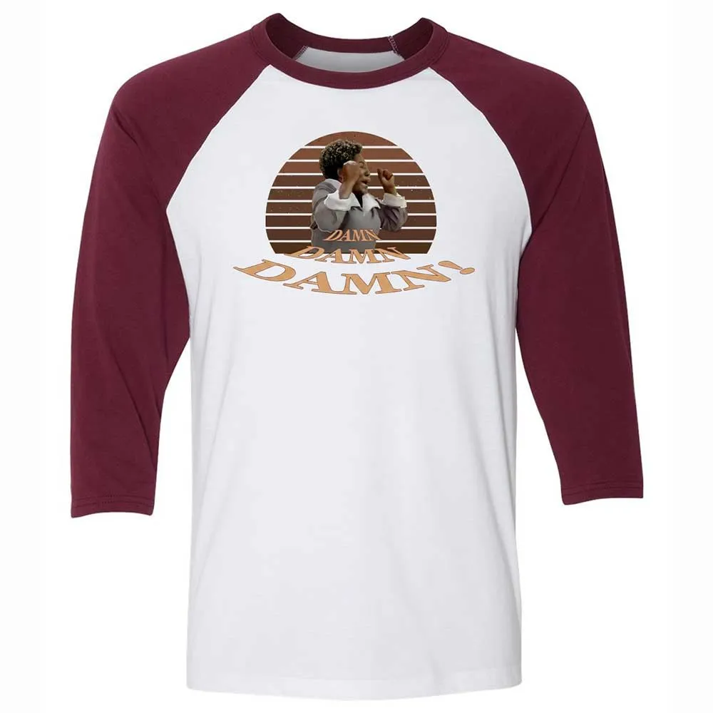 Unisex 3/4 Baseball Tee - FUR3SLY1 - White/Maroon - 7