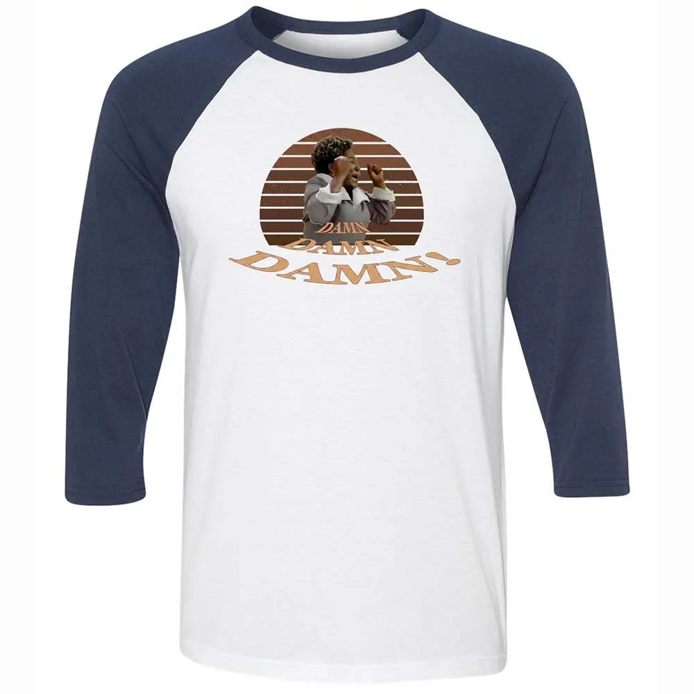 Unisex 3/4 Baseball Tee - FUR3SLY1 - White/Navy - 8