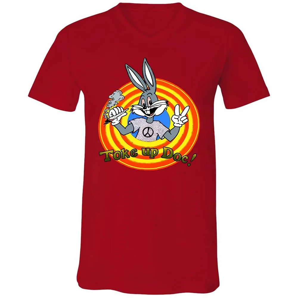 Unisex V-Neck T-Shirt - 3EPG2YFU - Red - 5