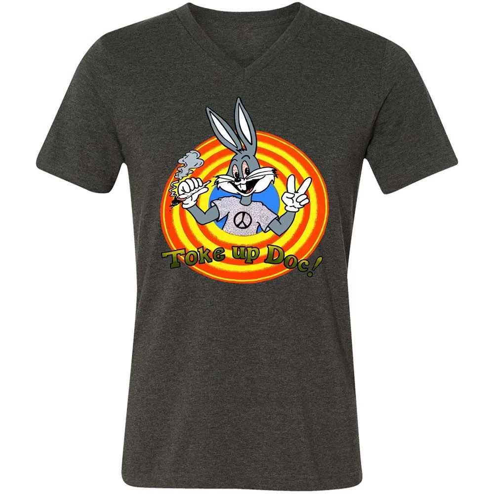 Unisex V-Neck T-Shirt - 3EPG2YFU - Dark Grey Heather - 8