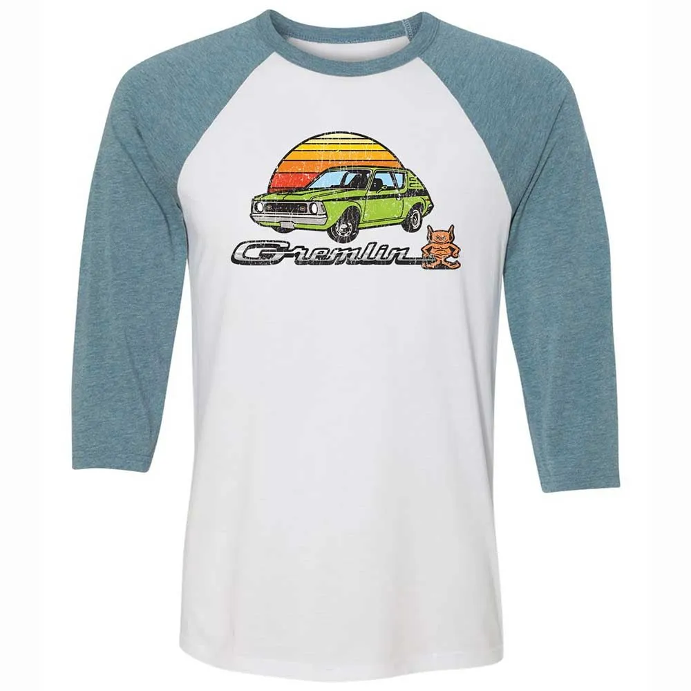 Unisex 3/4 Baseball Tee - BL3MRD7J - White/Denim - 3