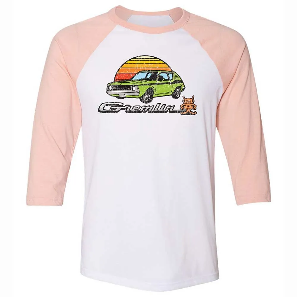Unisex 3/4 Baseball Tee - BL3MRD7J - White/Heather Peach - 5
