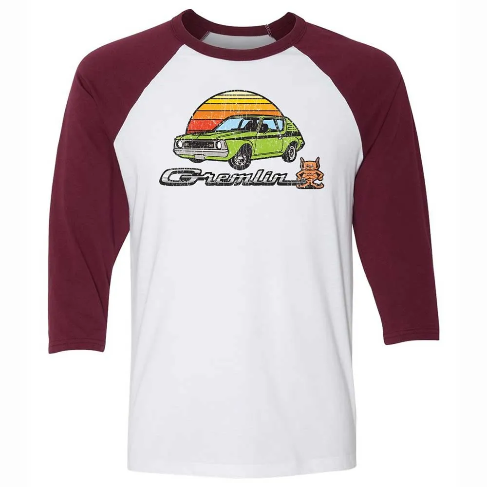 Unisex 3/4 Baseball Tee - BL3MRD7J - White/Maroon - 7