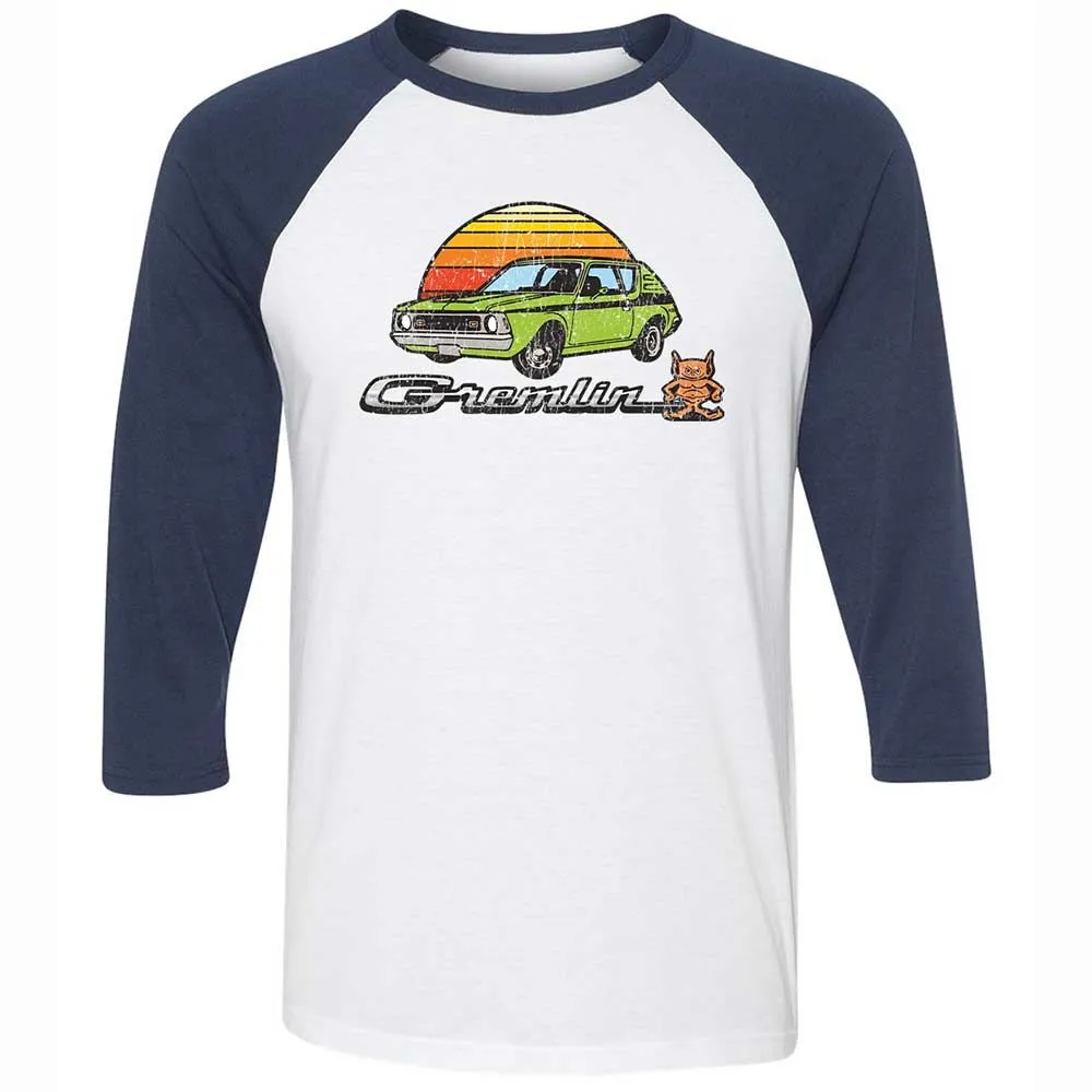 Unisex 3/4 Baseball Tee - BL3MRD7J - White/Navy - 8