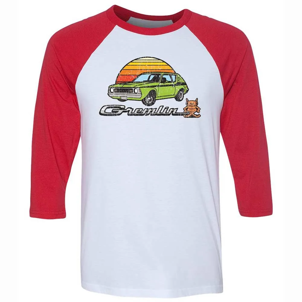 Unisex 3/4 Baseball Tee - BL3MRD7J - White/Red - 9