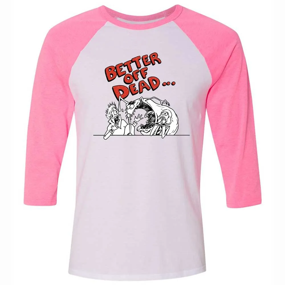 Unisex 3/4 Baseball Tee - KTNRHGNU - White/Neon Pink - 12