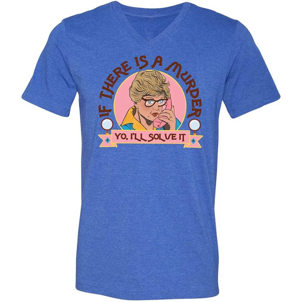 Unisex V-Neck T-Shirt - CEMHUW21 - Heather True Royal - 4