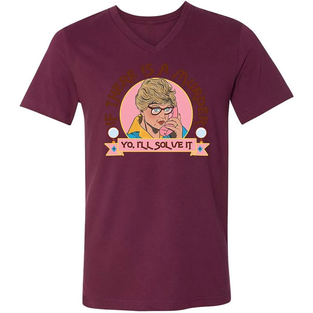Unisex V-Neck T-Shirt - CEMHUW21 - Maroon - 14