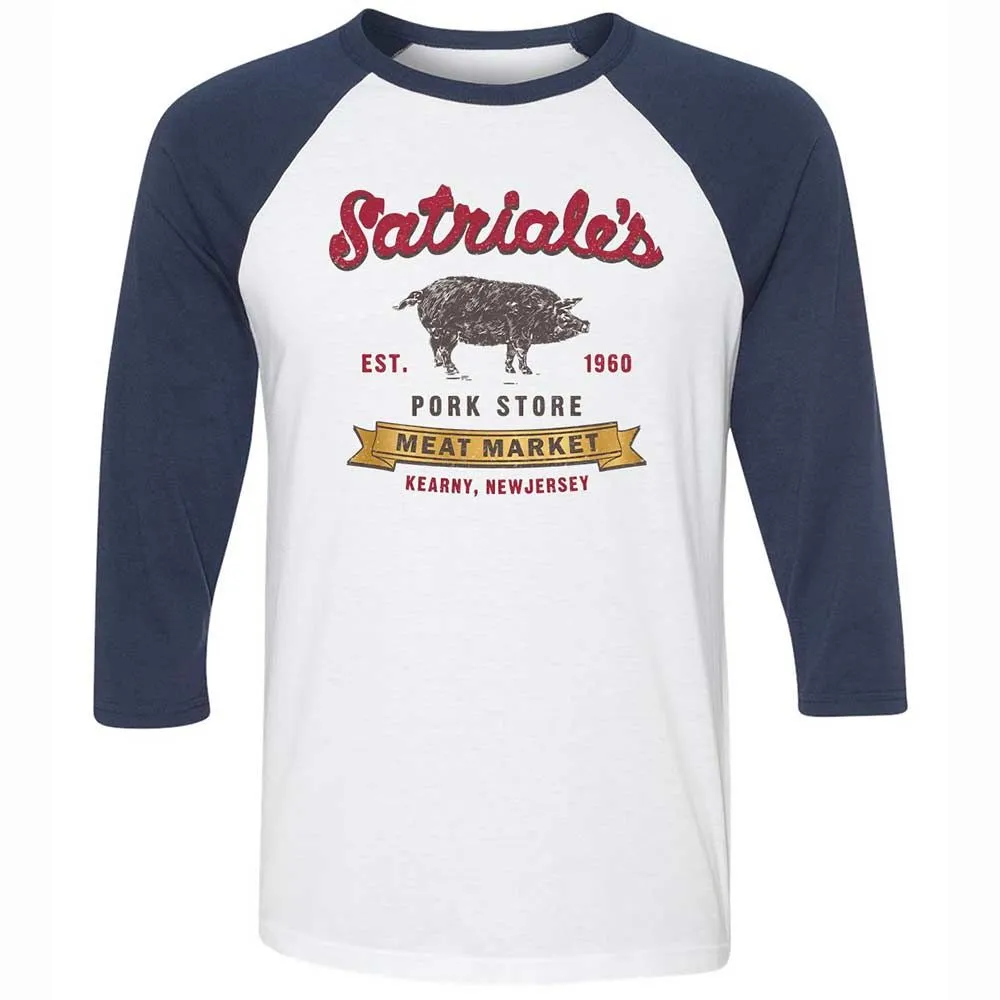 Unisex 3/4 Baseball Tee - 242BSELZ - White/Navy - 8