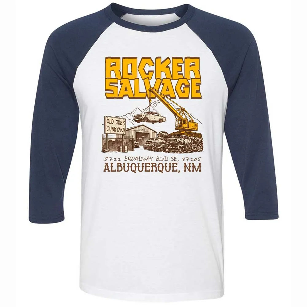 Unisex 3/4 Baseball Tee - K6R3AVJS - White/Navy - 8