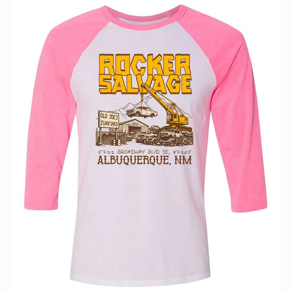 Unisex 3/4 Baseball Tee - K6R3AVJS - White/Neon Pink - 12