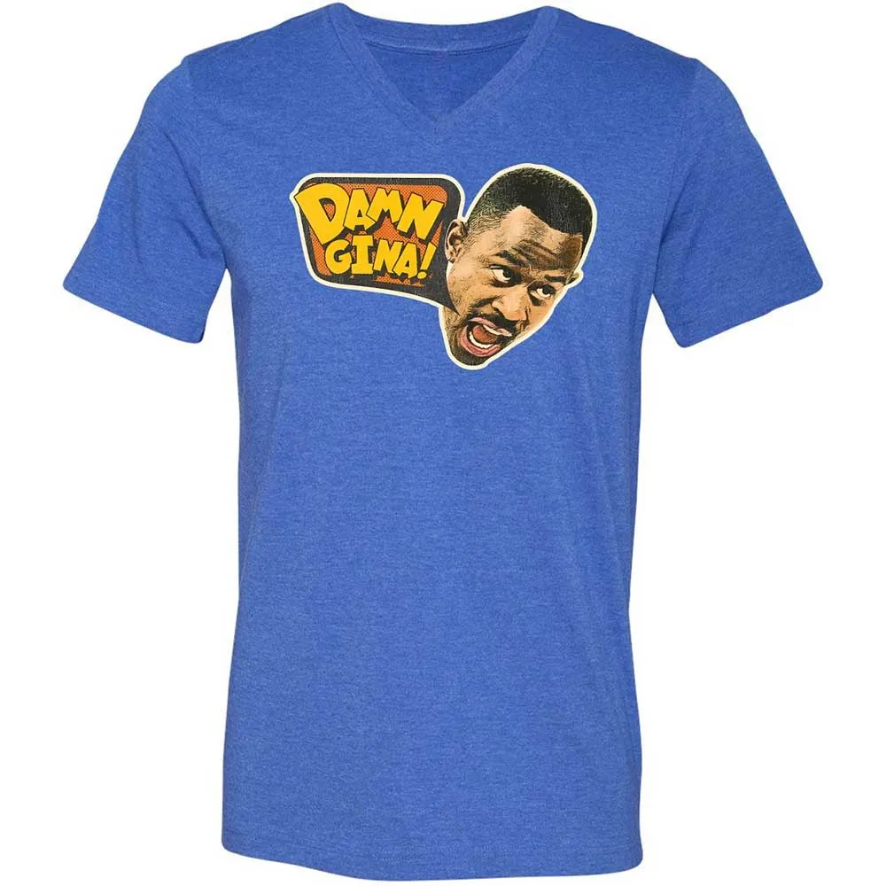 Unisex V-Neck T-Shirt - 4PQSR12N - Heather True Royal - 4