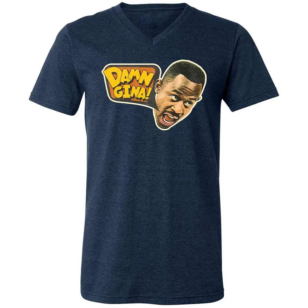 Unisex V-Neck T-Shirt - 4PQSR12N - Heather Navy - 13