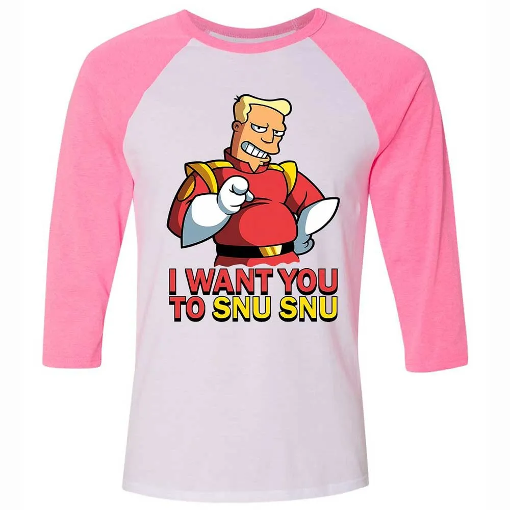 Unisex 3/4 Baseball Tee - 4DF2JRDJ - White/Neon Pink - 12