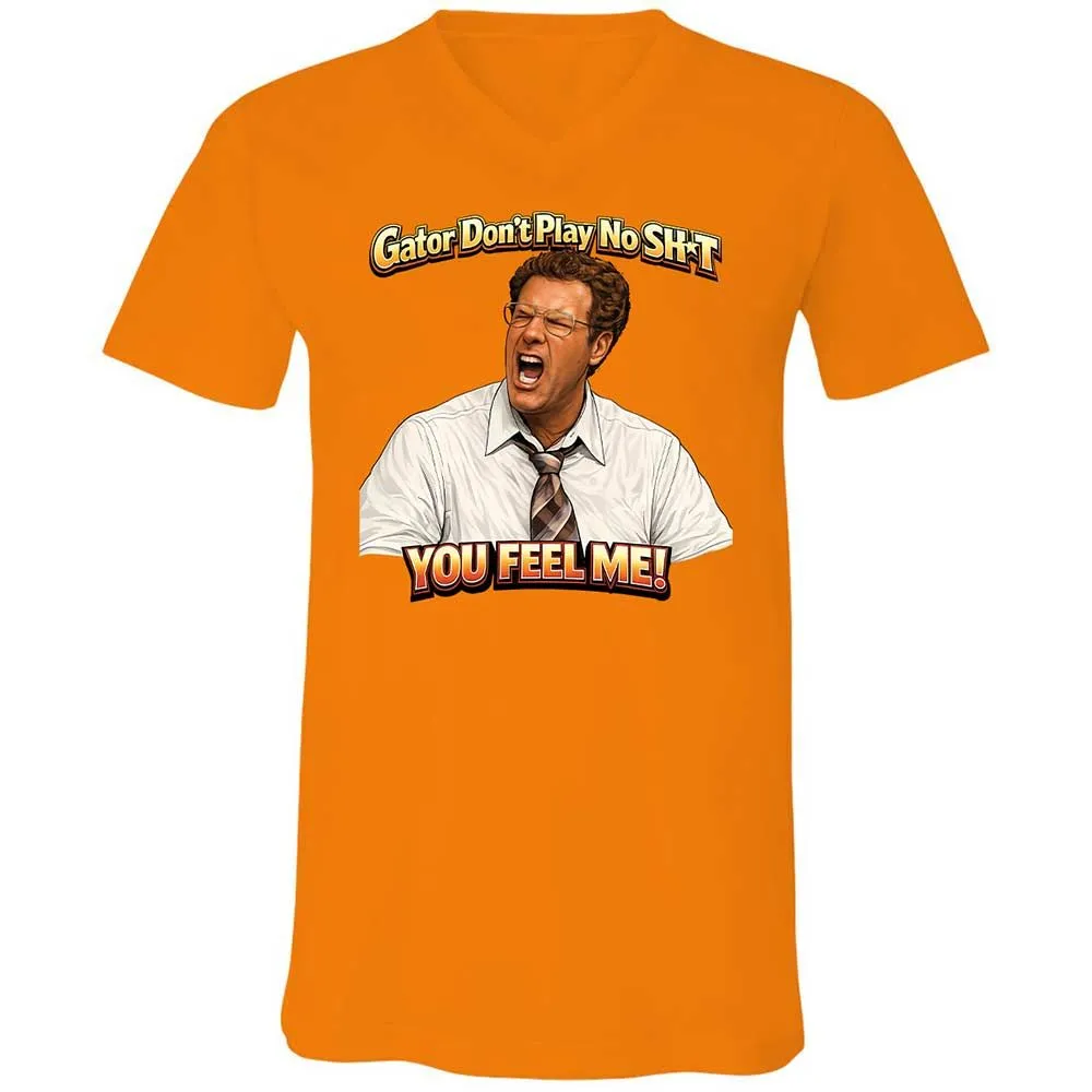 Unisex V-Neck T-Shirt - Z3CKYTBE - Orange - 7