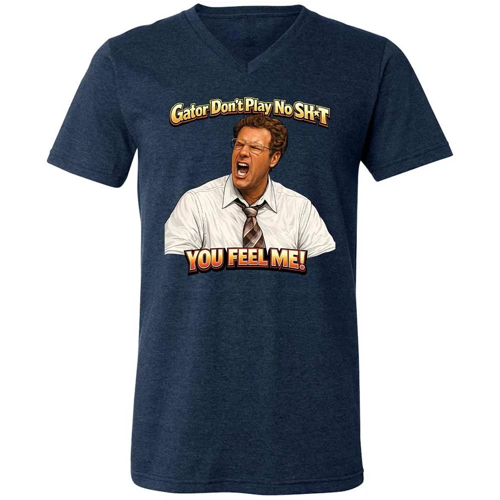 Unisex V-Neck T-Shirt - Z3CKYTBE - Heather Navy - 13