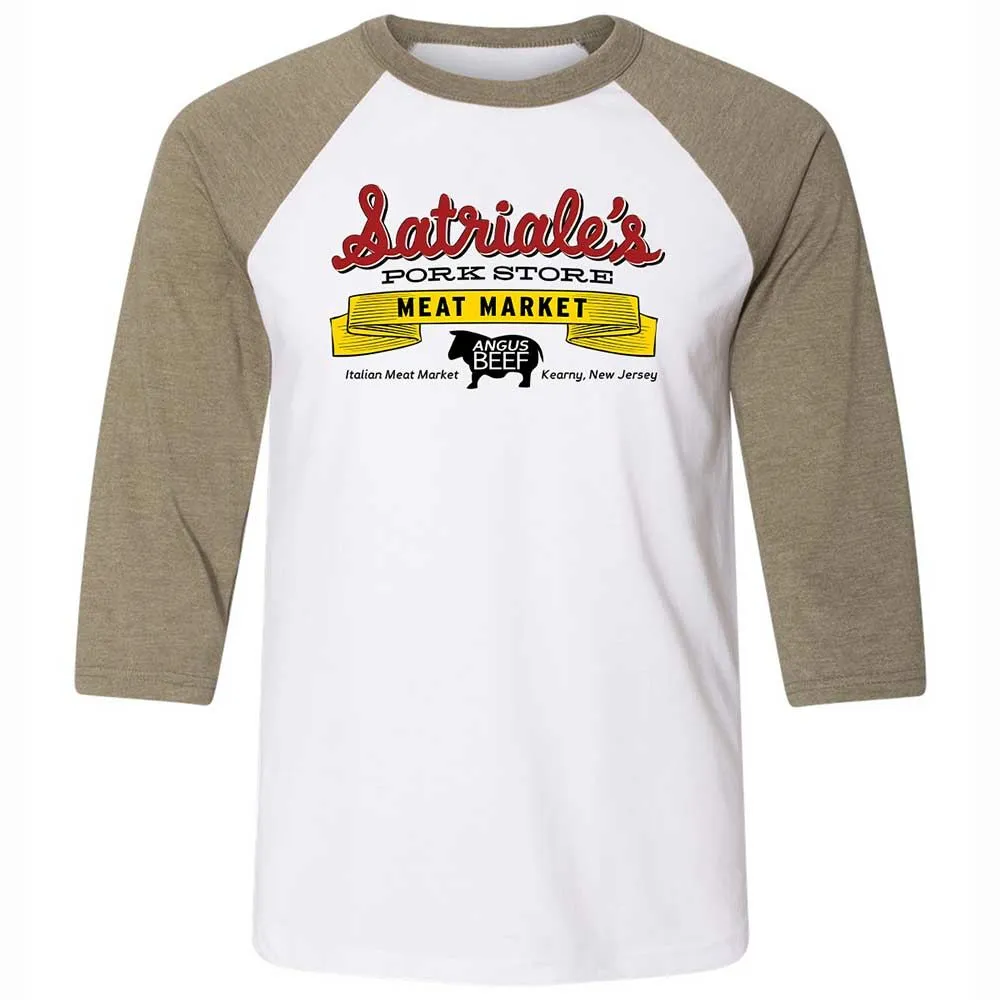 Unisex 3/4 Baseball Tee - R6UP8666 - White/Heather Olive - 4