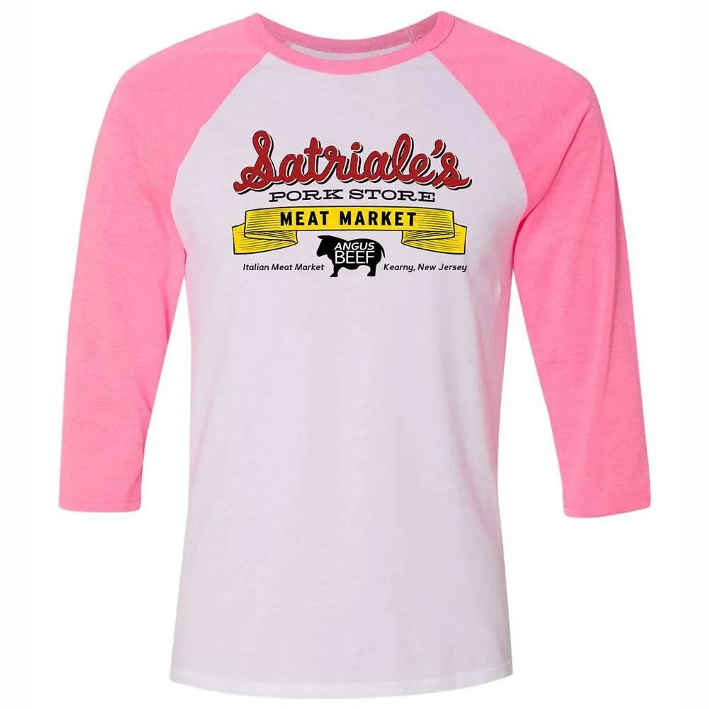 Unisex 3/4 Baseball Tee - R6UP8666 - White/Neon Pink - 12