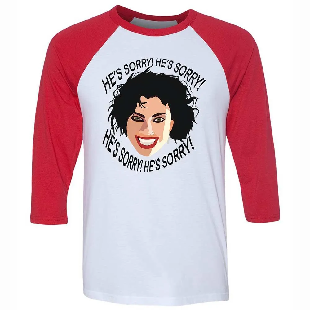 Unisex 3/4 Baseball Tee - XRKF3ZXR - White/Red - 9