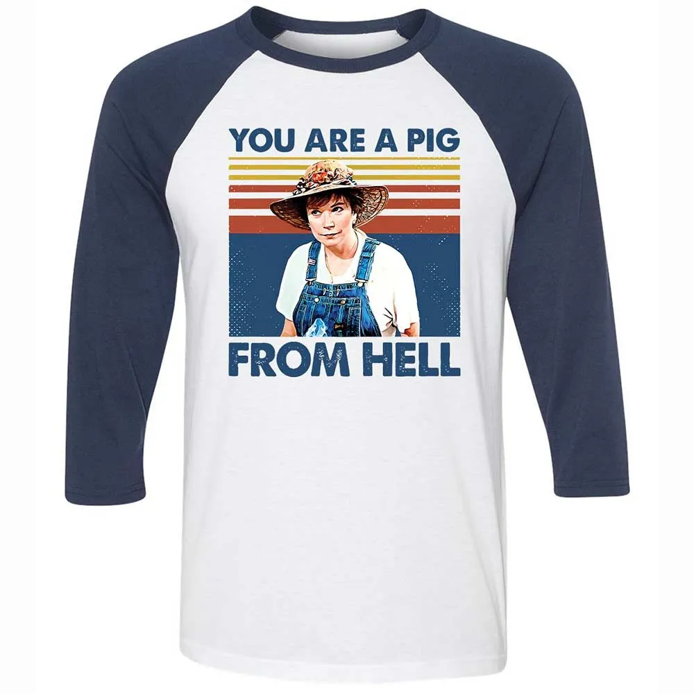 Unisex 3/4 Baseball Tee - M8H5D8VG - White/Navy - 8